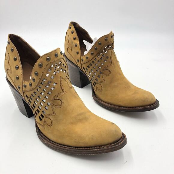 Circle G by Corral Shoes - Circle G by Corral Womens Cut Out & Studs Ankle Booties Multicolor Size 8.5 M